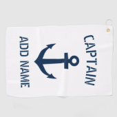 Naam van de gezagvoerder van de Nautical anchor Golfhanddoek (Horizontaal)