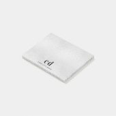Naam van de initialen voor zilveren monogram post-it® notes (Schuin)
