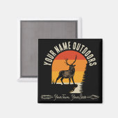 NAAM VAN DE JACHT VOEGT NAAM Buiten Deer Elk Wilde Magneet (Voorkant / Achterkant)
