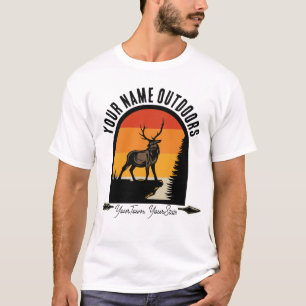 NAAM VAN DE JACHT VOEGT NAAM Buiten Deer Elk Wilde T-shirt
