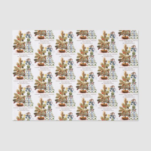 Naam van de kerstboom voor kotstaart tissuepapier (Voorkant)