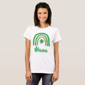 NAAM VAN DE KLANT St. Patrick's Day Boho Rainbow F T-shirt (Voorkant volledig)