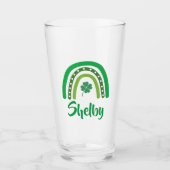 NAAM VAN DE KLANT St. Patrick's Day Boho Rainbow Glas (Voorkant)