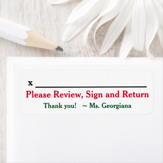 Naam van de leraar + "Gelieve te Reviewen, te onde Etiket (Insitu)