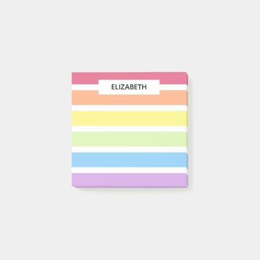 Naam van de regenboogstripes van astel | Personali Post-it® Notes (Voorkant)