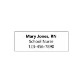 Naam van de schoolverpleegkundige Functie en telef Zelfinktende Stempel (Design)