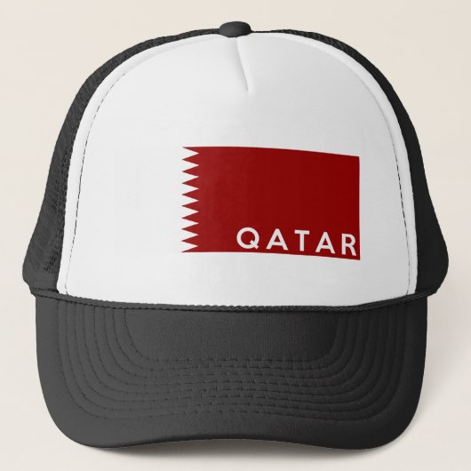 naam van de vlag van het qatar - land trucker pet (Voorkant)