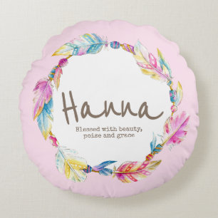 Naam van de waterverf van de veerder: Hanna ronde Rond Kussen