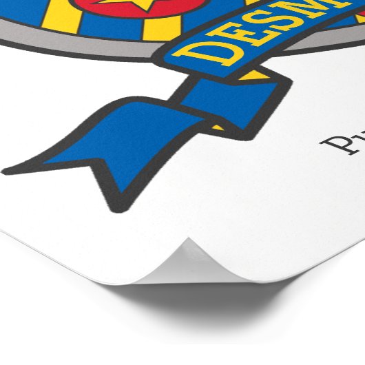Naam van Desmond jongens: heraldry shield letter D Poster (Hoek)