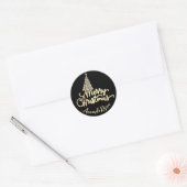 Naam van droog kerstboomscript: BlackGold Diamond Ronde Sticker (Envelop)