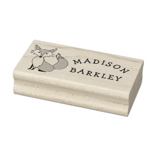 Naam van fox Kind Cute Woodland Animals Rubberstempel