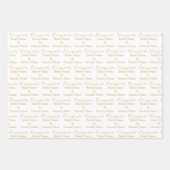 Naam van gepersonaliseerde felicitaties! Goud en w Inpakpapier Vel (Voorkant 3)