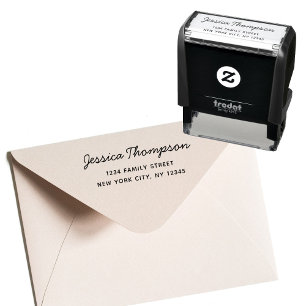 Naam van het Adres van de terugkeer minimalistisch Zelfinktende Stempel