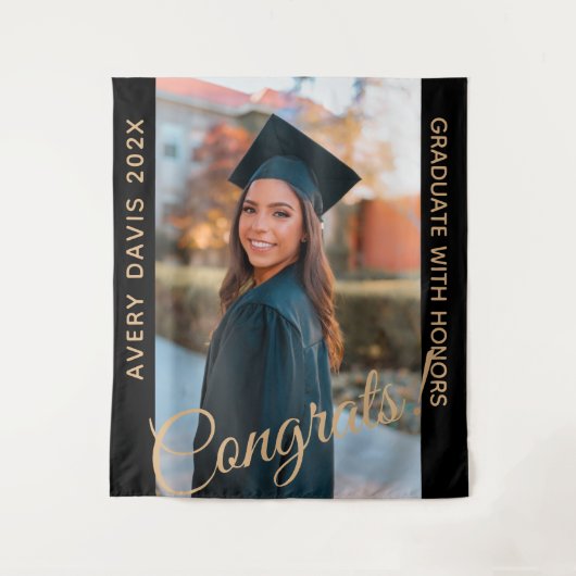 Naam van het Afstuderen fotojaar met honorendiplom Wandkleed (Voorkant)