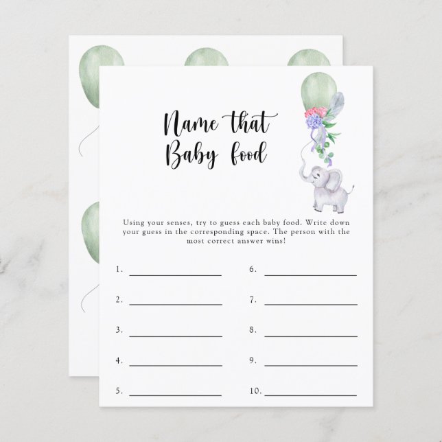 Naam van het baby-douchespel (Voorkant / Achterkant)