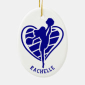 Naam van het blauwe Cheerleader Team Keramisch Ornament (Achterkant)