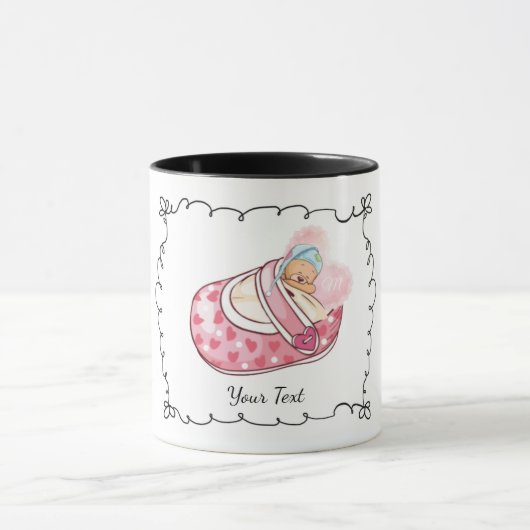 Naam van het Cute Teddy Bear Monogram Mok (Midden)