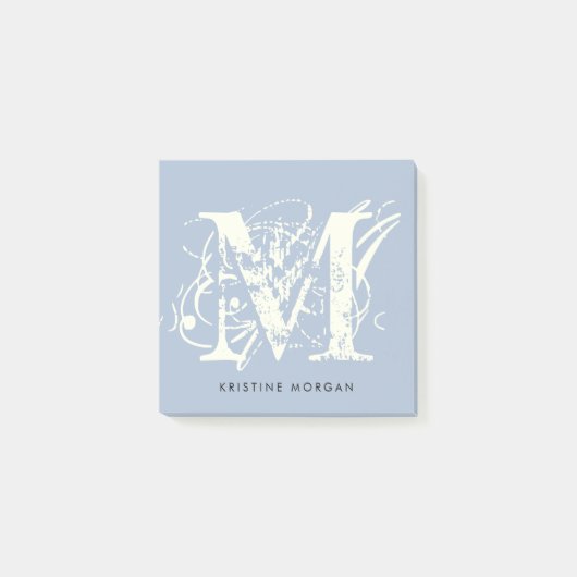 Naam van het grafische typografische monogram post-it® notes (Voorkant)