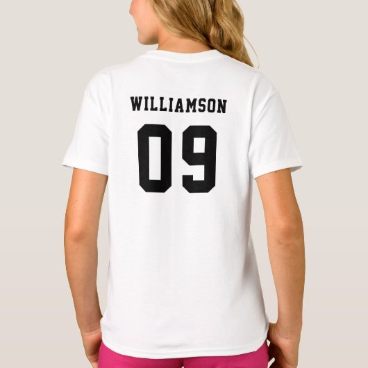 Naam van het honkbalteam van de softbalclub t-shirt (Achterkant)