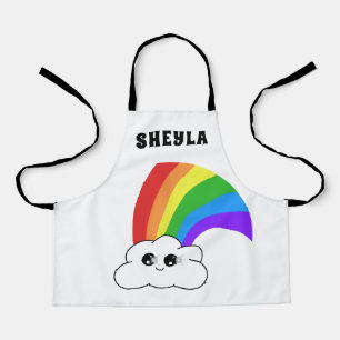 Naam van het Kind Kawaii Cloud en Rainbow Schort