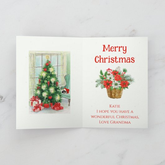 Naam van het kind Personaliseer Kerstmis NO Cursiv Feestdagen Kaart (Binnen)