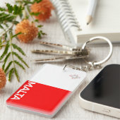 naam van het malta - landenvlaggensymbool sleutelhanger (Voorkant Rechts)