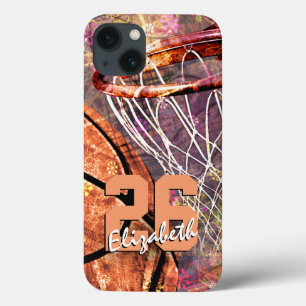 naam van het meisje en nummer van jersey basketbal iPhone 13 hoesje