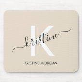 Naam van het moderne beige script muismat (Voorkant)