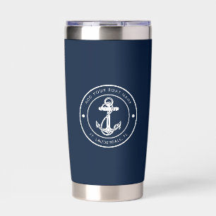 Naam van het schip Anker op maat Geïsoleerde Drinkbeker