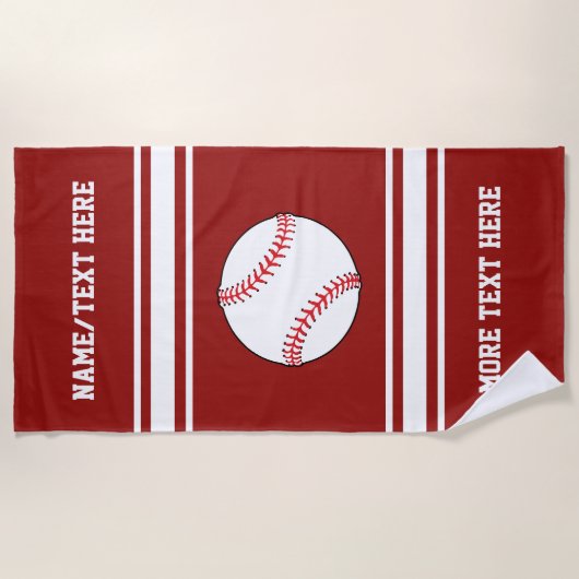 Naam van honkbalspeler Team Club Naam Aangepaste k Strandlaken (Voorkant)