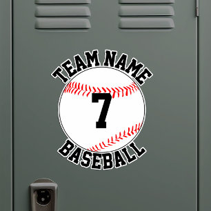 Naam van honkbalteam en speler nummer aanpasbaar sticker