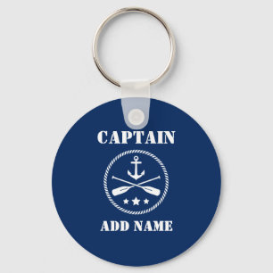 Naam van kapitein Anchor & Ors Navy Blue Sleutelhanger