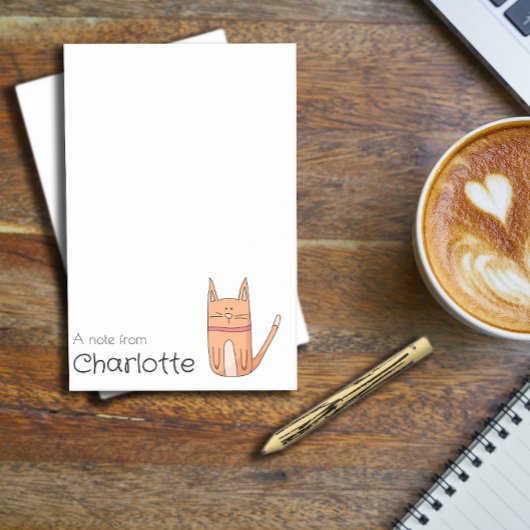 Naam van leuke oranje cartoon kat post-it® notes