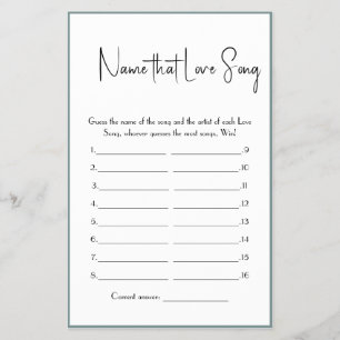 Naam van liefdessliergame flyer