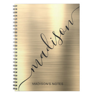 Naam van modern Gold Metal Monogram Handtekening Notitieboek