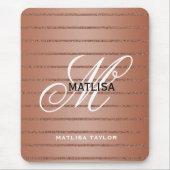 Naam van modern Roos Gold Monogram Muismat (Voorkant)