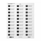 Naam van Monogram retouradres Etiket (Full Sheet)