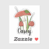 Naam van paddenstoelmonogram sticker (Vel)