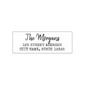 Naam van schrijfmachine en Script Familienaam Reto Zelfinktende Stempel (Design)