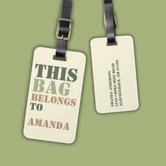Naam van tas Naam adres Gepersonaliseerd Bagagelabel