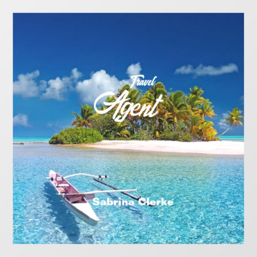 Naam van vakantie-eiland raamsticker (Vel)