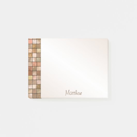 Naam - Variegated Brown Decorative Tegel Pattern Post-it® Notes (Voorkant)