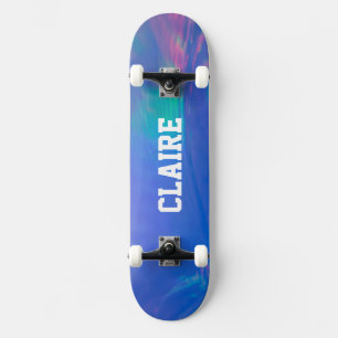 Naam Verzamelaar Holografisch Koel Blauw Skateboard