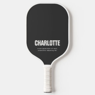 Naam Vet Modern Minimaal Zwart Pickleball Paddle