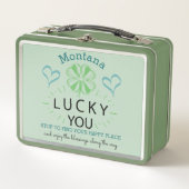 Naam Vier Leaf Clover Lucky You Typography Quottes (Voorkant)