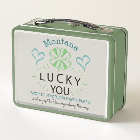 Naam Vier Leaf Clover Lucky You Typography Quottes (Achterkant)