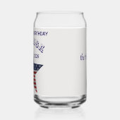 Naam || Vintage Vlag Ster Gelukkig Verjaardag Amer Blikvorm Glas (Links)