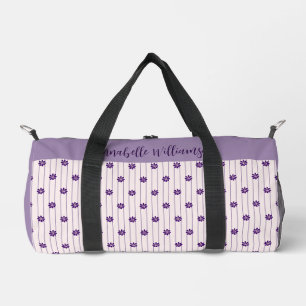 Naam Violet & Blush Stripes - Paarse Bloemen Klein Plunjezak