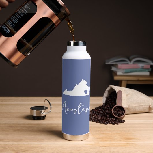 naam Virginia State Map Waterfles (Koffie)