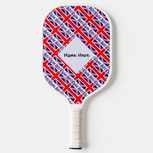 Naam vlag Verenigd Koninkrijk en Groot-Brittannië Pickleball Paddle (Achterkant)